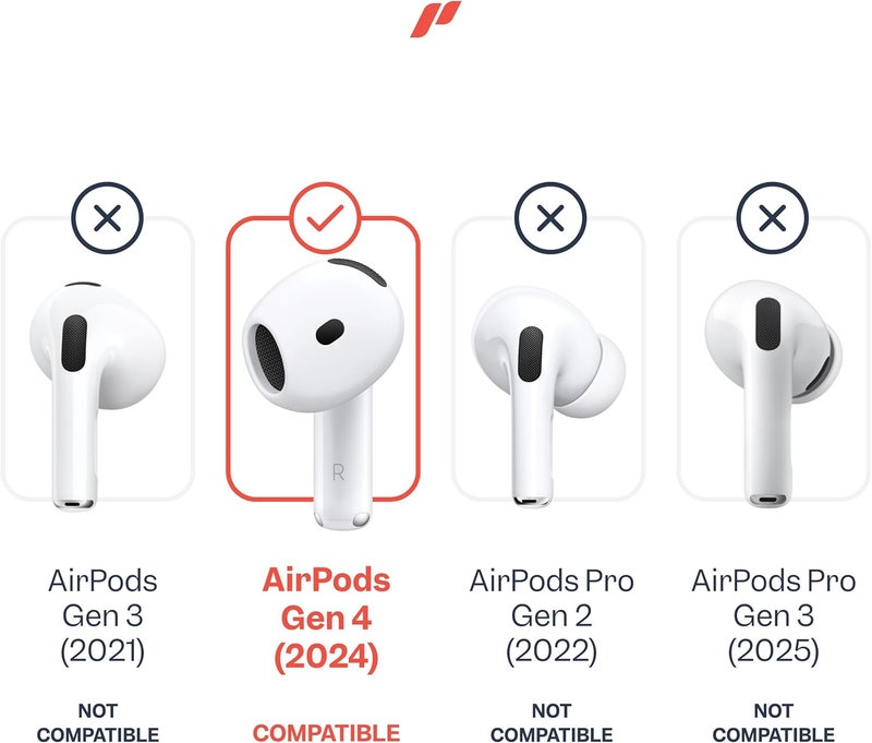 Proof Labs 4 Pairs for AirPods 4 Ear Hooks Covers [Added Storage Pouch] Accessories Compatible with Apple AirPods 4th Generation (White) - Image 2